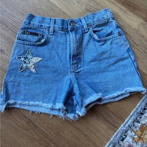 Vintage 90’s LEI beaded jean shorts 12